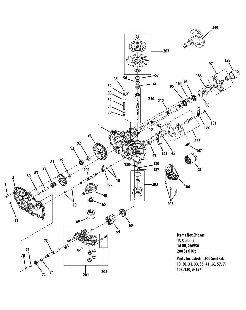 Transmission Lh 618-06015b Diagram and Parts List for Z-FORCELZ48 (53ATDAGB-53ATDAGB050)(2014) Cub Cadet Lawn Tractor